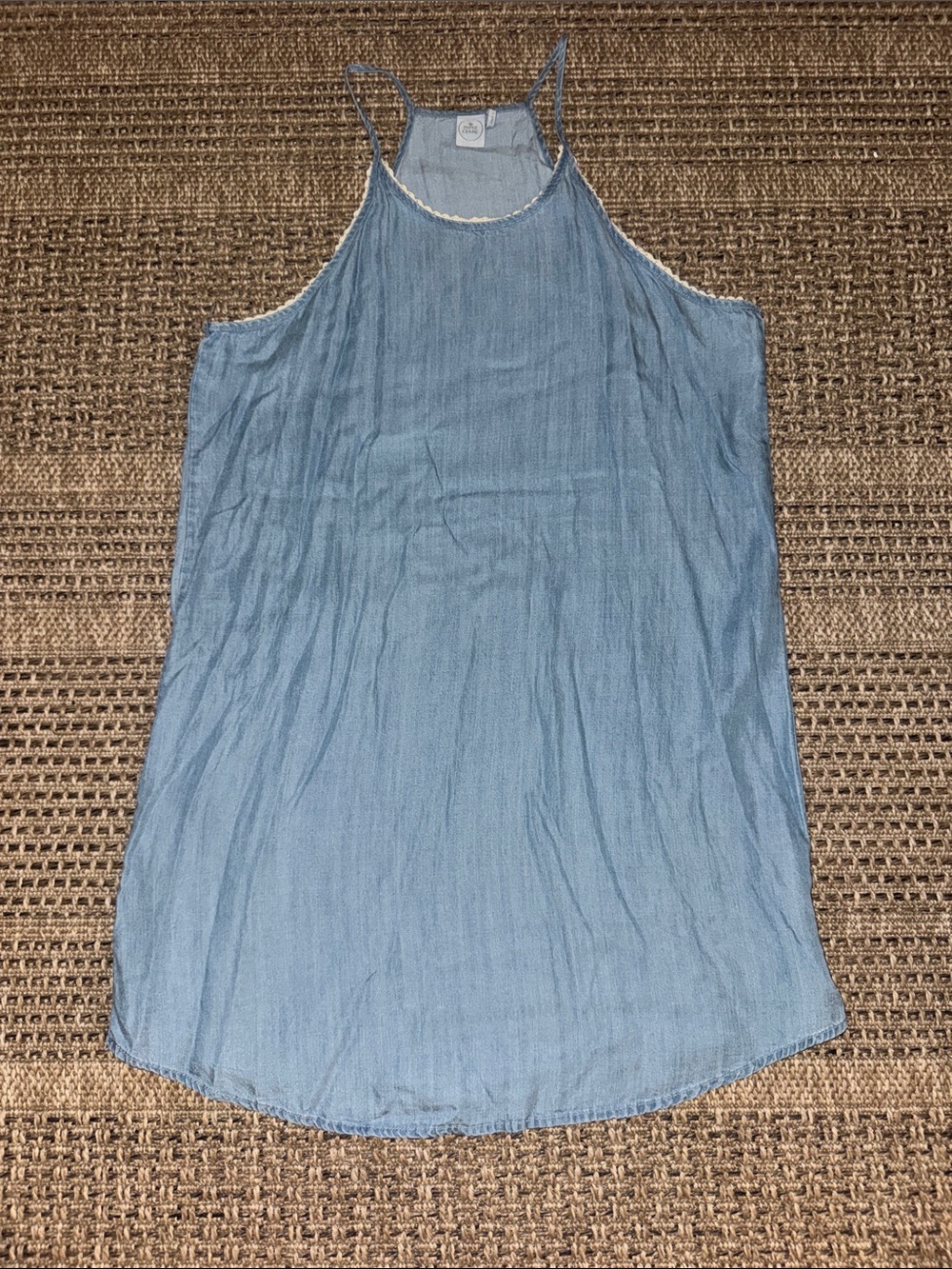 Paper Crane Chambray Blue Denim Spaghetti Strap Camisole Dress